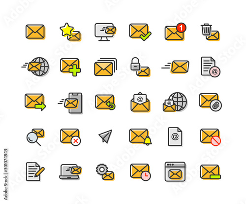 Email and Mail filled outli...