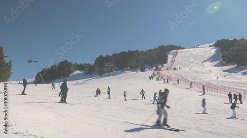 Moving Chair Lift in Ski Resort on Sunny Weather Day 7