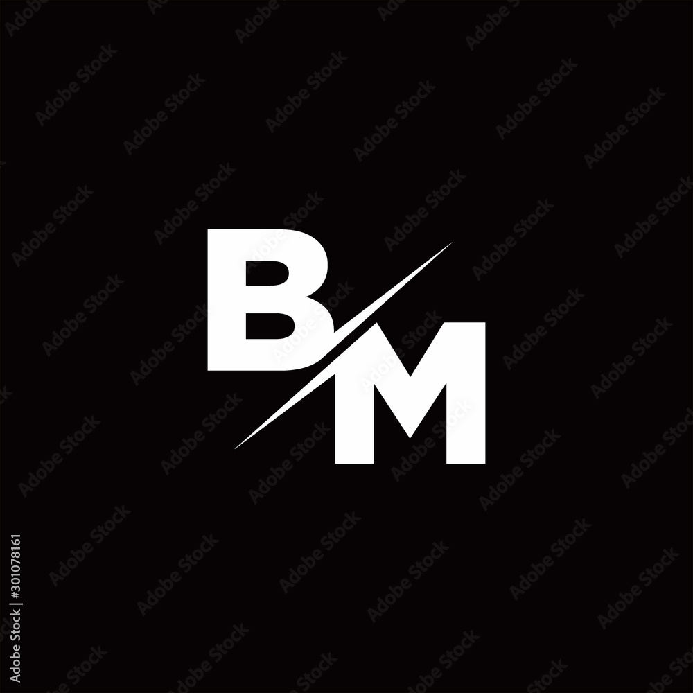 BM Logo Letter Monogram Slash with Modern logo designs template BM Logo Letter Monogram Slash with Modern logo designs template