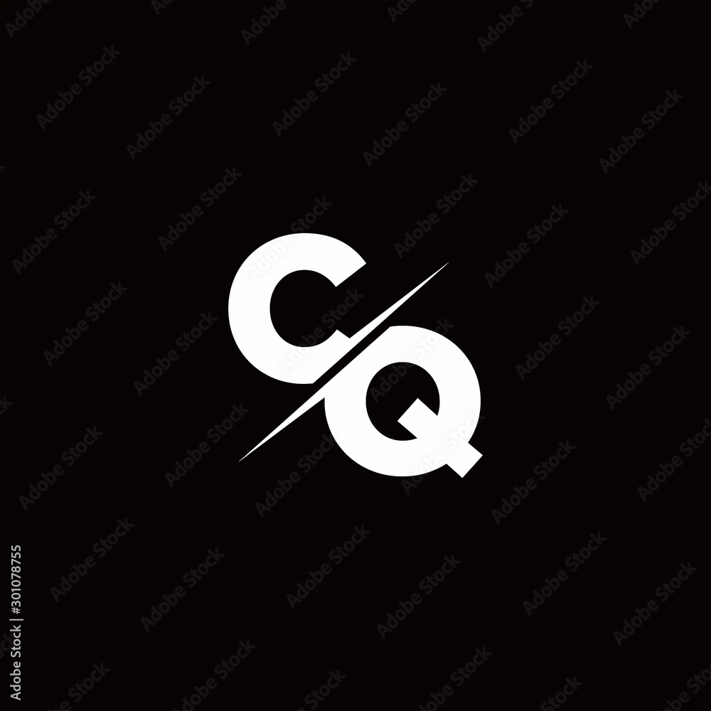 CQ Logo Letter Monogram Slash with Modern logo designs template CQ Logo Letter Monogram Slash with Modern logo designs template