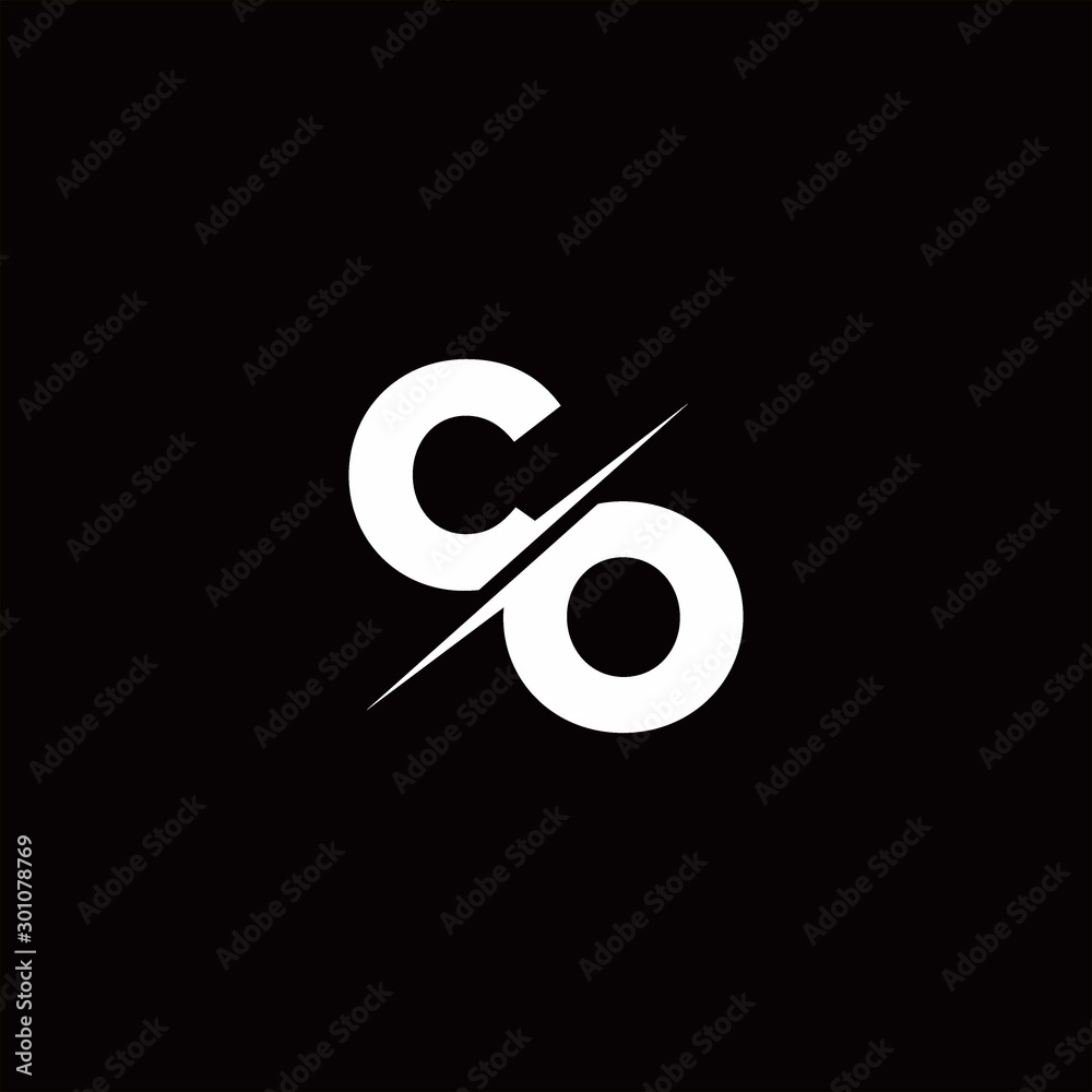 CO Logo Letter Monogram Slash with Modern logo designs template