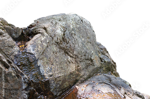 stone Rock cliff isolated on white background.