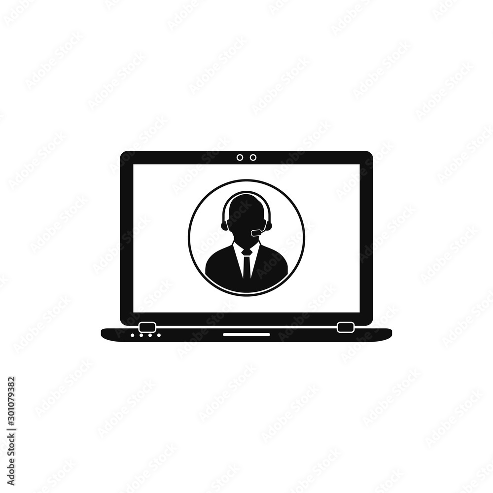 Online Customer Service Icon. Flat style vector EPS.