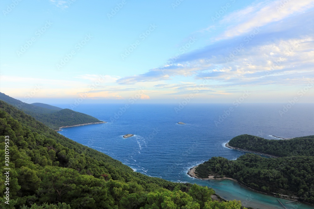 stunning panoramic view from the Monteokuc viewpoint on Mljet Island in Croatia