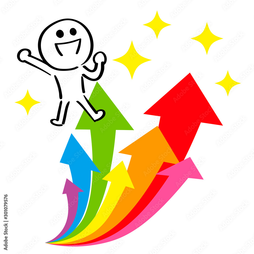 上昇する矢印と人 Stock Vector | Adobe Stock