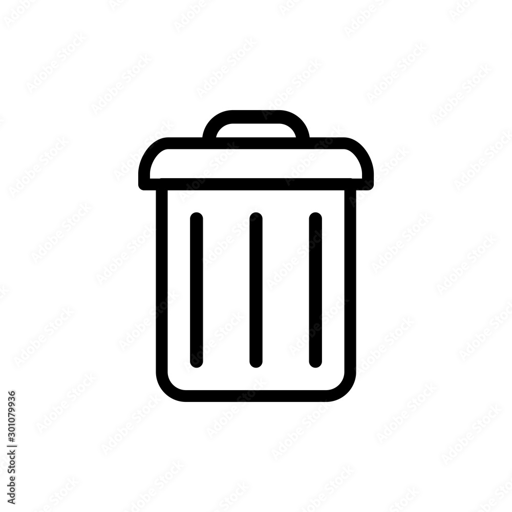 Trash Can Icon Vector Simple Design Trash Can Icon Vector Simple Design