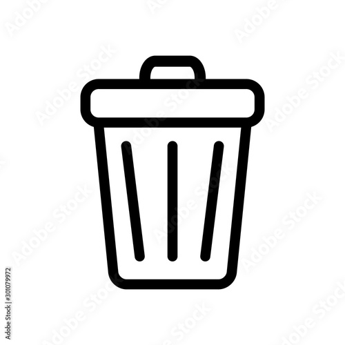 Trash Can Icon Vector Simple Design