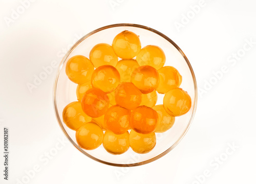 tapioca ball, boba in bubble tea, jelly ball, bubble milk tea ingredient.