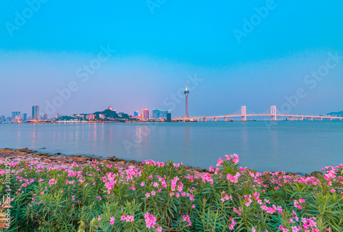 The scenery of Macau, China at dusk