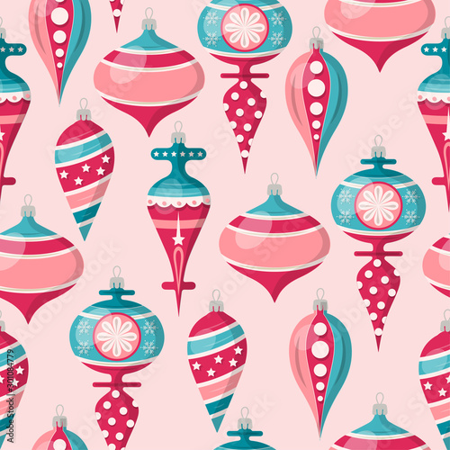 Christmas seamless pattern with balls