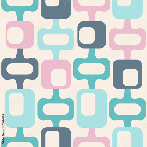 mid century style seamless pattern