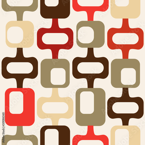 mid century style seamless pattern