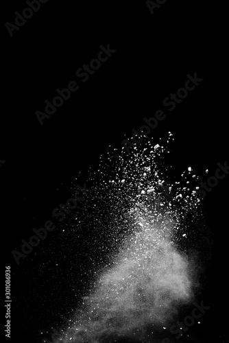 Explosion of colored powder isolated on black background. Abstract colored background. holi festival.