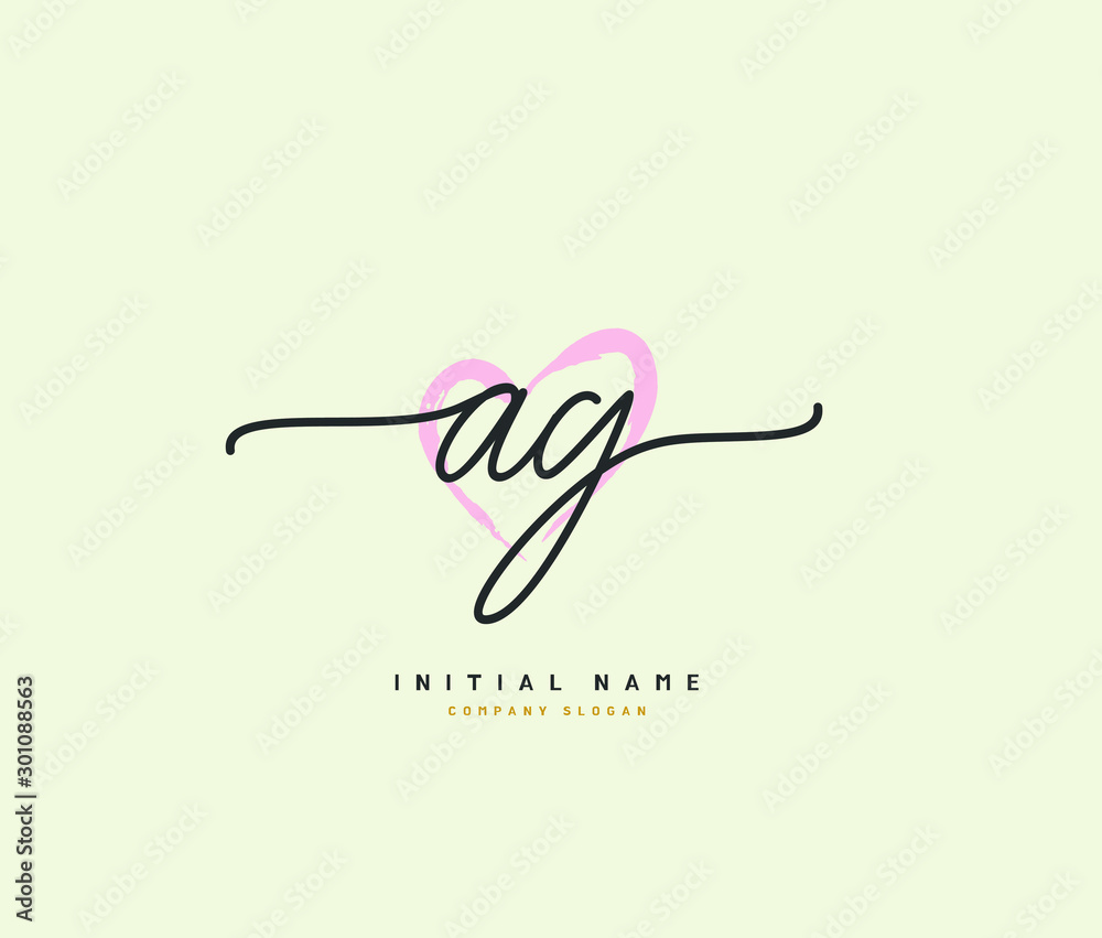 A G AG Beauty vector initial logo, handwriting logo of initial signature, wedding, fashion, jewerly, boutique, floral and botanical with creative template for any company or business. A G AG Beauty vector initial logo, handwriting logo of initial signature, wedding, fashion, jewerly, boutique, floral and botanical with creative template for any company or business.