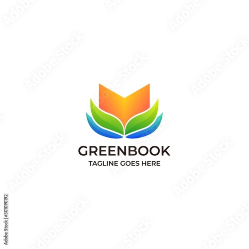Book Green Educational Design Illustrations Vector Template