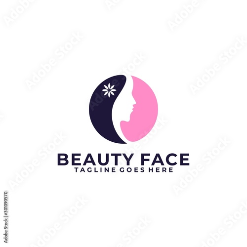 Natural Face Design Colorful concept Illustration Vector Template