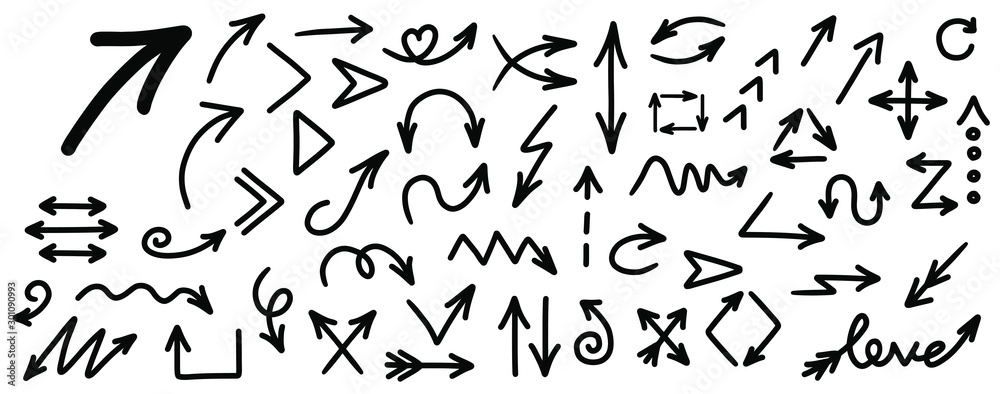 Arrow doodle vector set. Arrow sketch vector set. Arrow hand drawn vector set. Arrow doodle vector set. Arrow sketch vector set. Arrow hand drawn vector set.