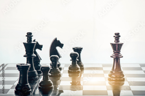 chess board game for ideas and competition and strategy  business success concept