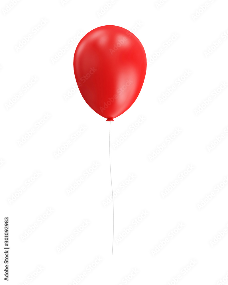 Red Balloon isolated on white background. 3D Rendering Red Balloon isolated on white background. 3D Rendering