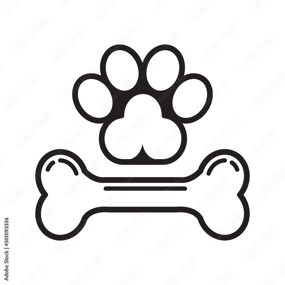 Bone And Dog Icon Vector Simple Design Bone And Dog Icon Vector Simple Design