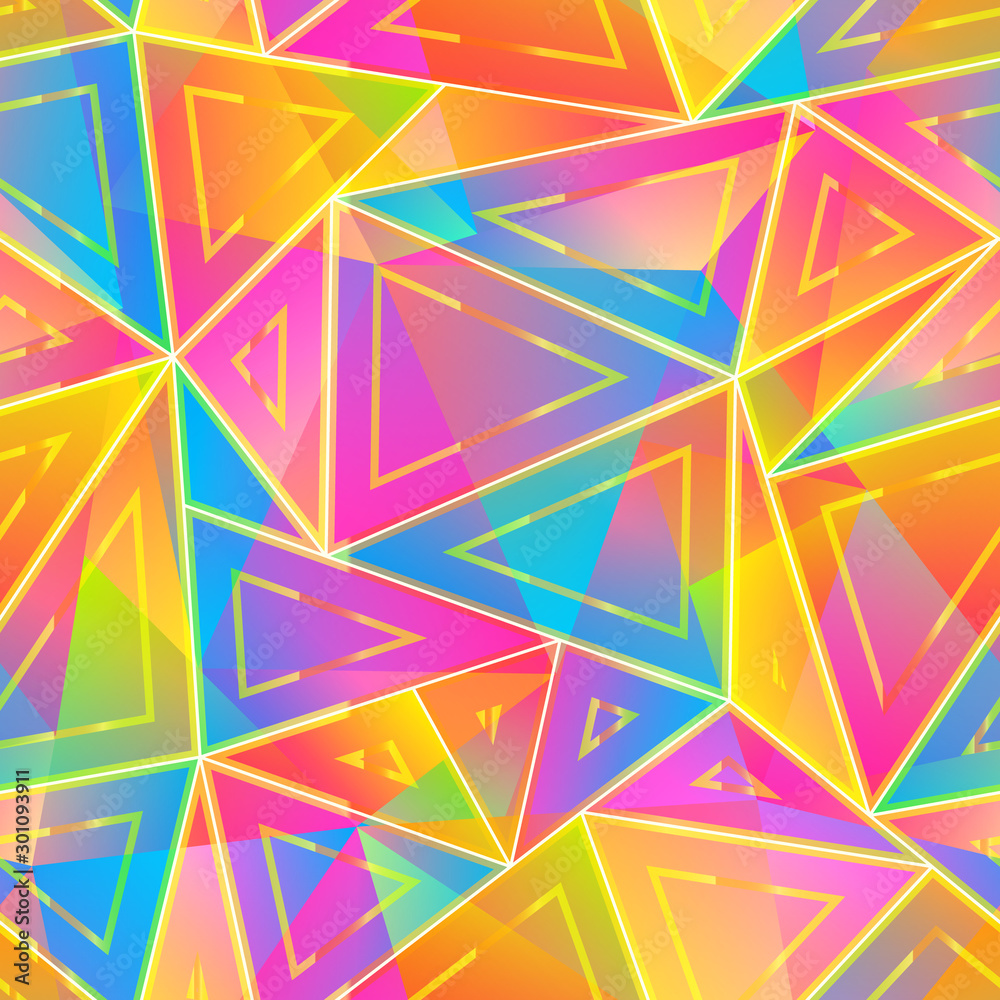 Bright triangle seamless pattern.
