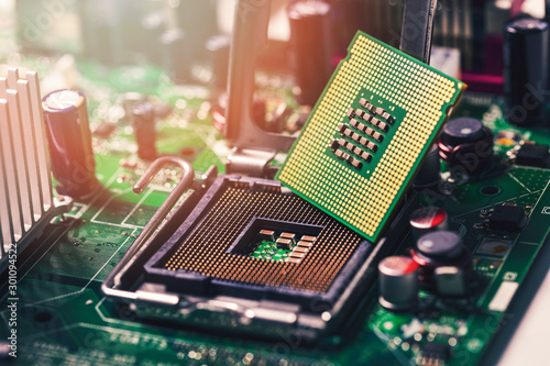 Cuadro en lienzo cpu on computer motherboard socket
