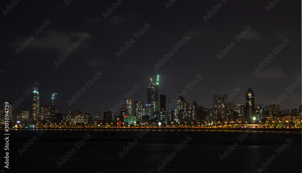 mumbai city sky line at Night