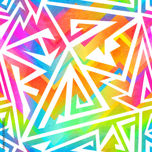 Colorful geometric seamless pattern.