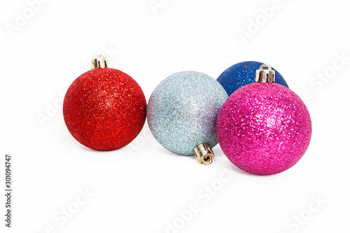 Christmas Ornaments isolated on a white background.