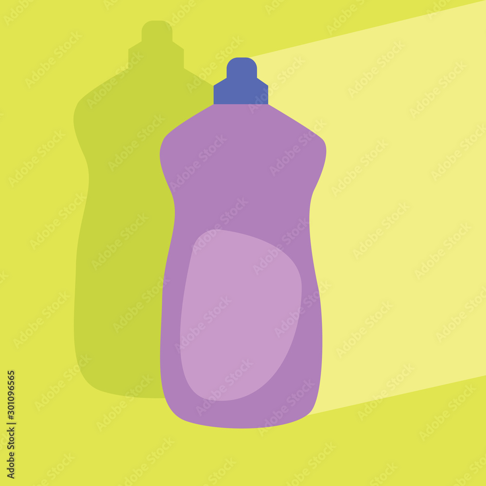 image of dishwashing detergent bottles isolated on white background
