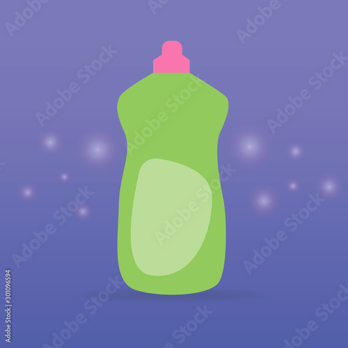 image of dishwashing detergent bottles isolated on white background