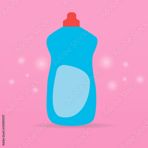 image of dishwashing detergent bottles isolated on white background