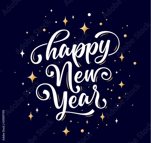 Happy New Year. Lettering text for Happy New Year