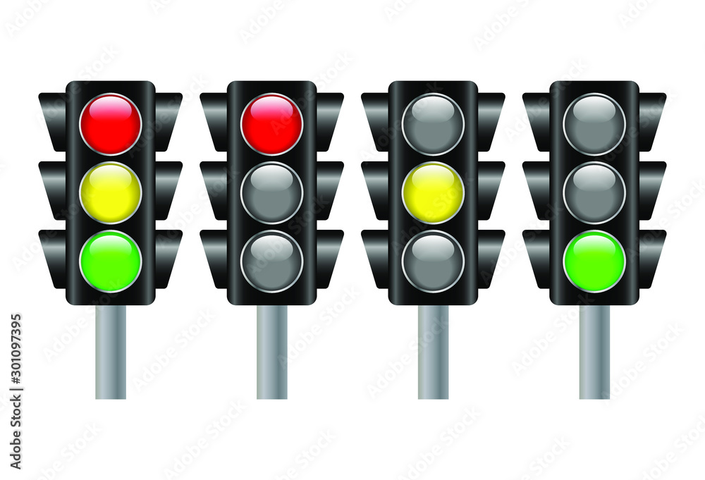 Traffic Light Traffic Light Sequence Vector Icon Red Yellow Green
