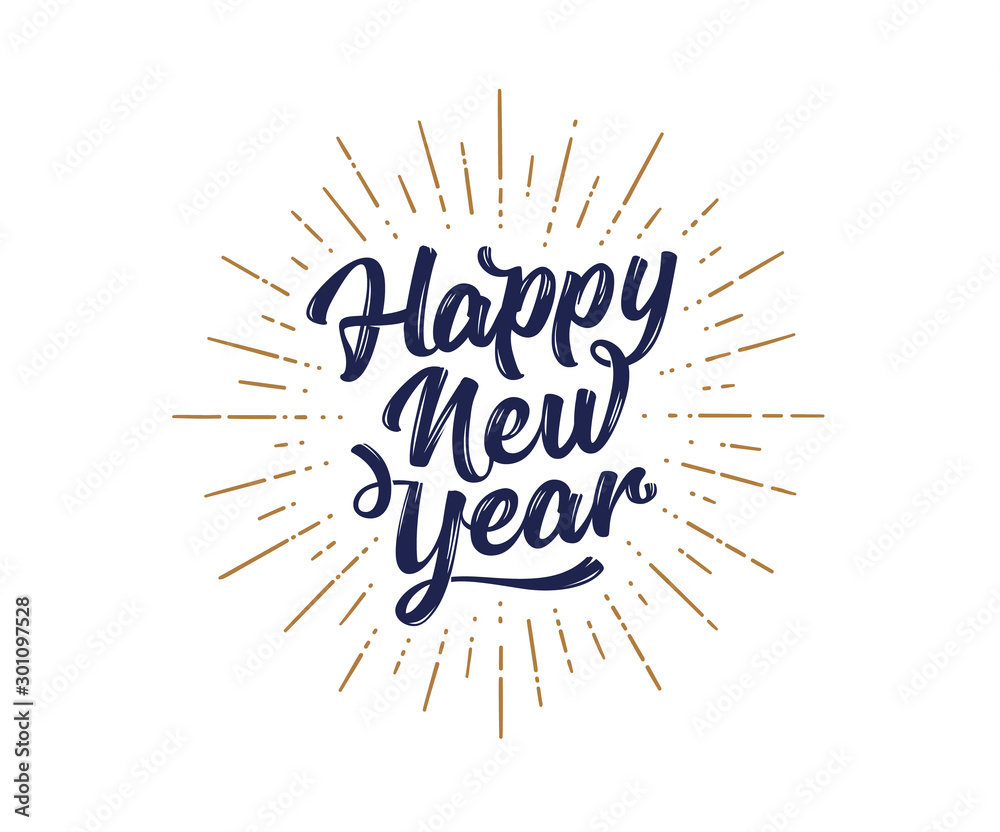Happy New Year. Lettering text for Happy New Year - obrazy, fototapety, plakaty 