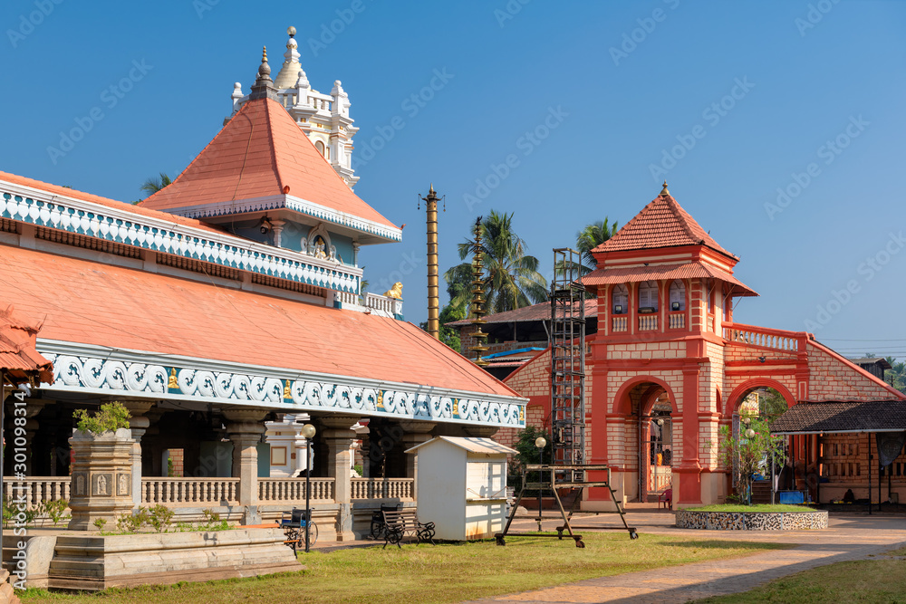 Indian Temple in Ponda, GOA, India. The Shri Mahalsa temple is one of the most famous temples in Goa. Indian Temple in Ponda, GOA, India. The Shri Mahalsa temple is one of the most famous temples in Goa.