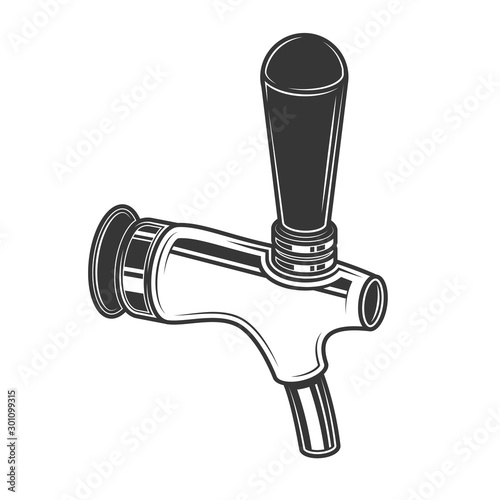 Original contour illustration of beer tap.