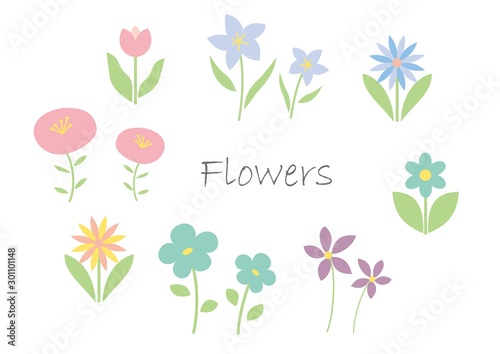 かわいい花のイラストセット Stock Vector Adobe Stock かわいい花のイラストセット Stock Vector Adobe Stock