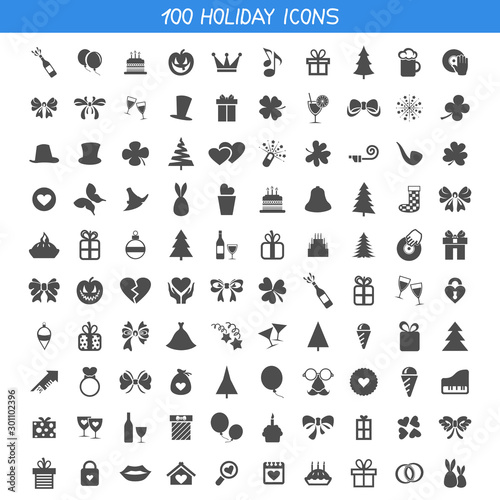 Collection holiday icons