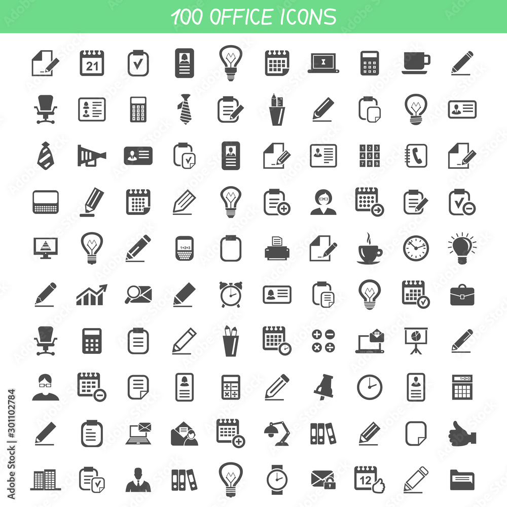 Collection office icons Collection office icons