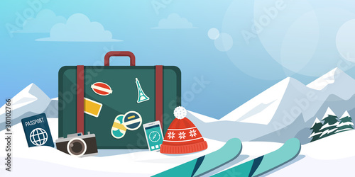 Skiing and traveling on the mountains