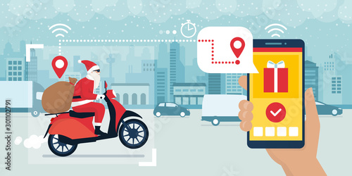 Santa Claus and delivery app