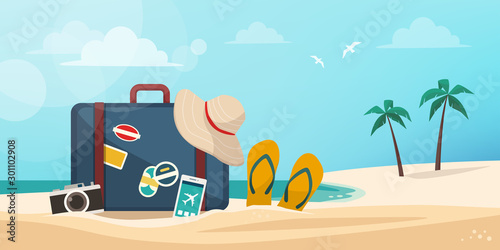 Vacations on the tropical beach