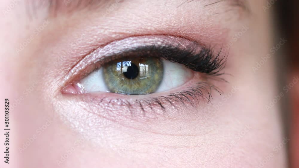 close up beautiful green eye opening human iris macro natural beauty close up beautiful green eye opening human iris macro natural beauty