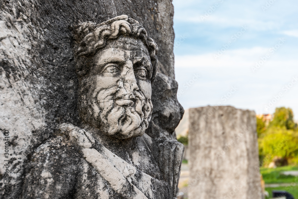 The ruins of the Roman amphitheater located in the Ancient Capua, Caserta, Southern Italy