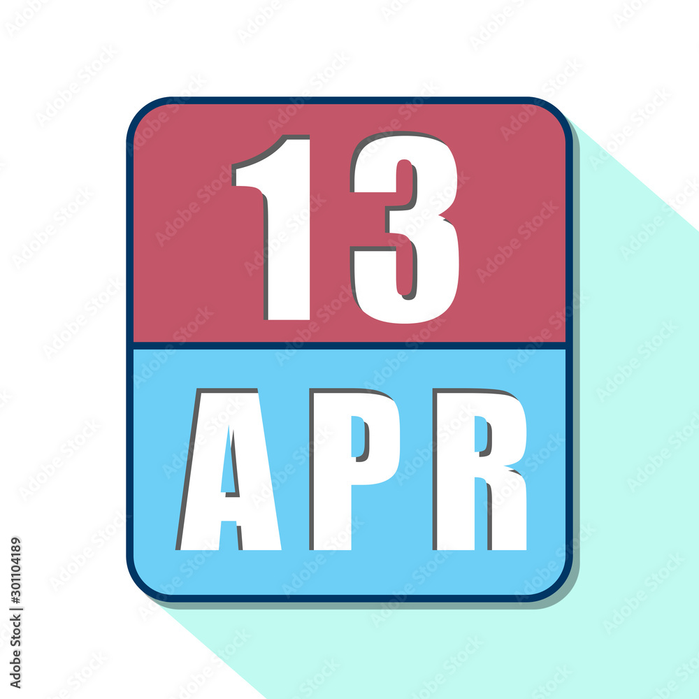april 13th. Day 13 of month,Simple calendar icon on white background. Planning. Time management. Set of calendar icons for web design. spring month, day of the year concept april 13th. Day 13 of month,Simple calendar icon on white background. Planning. Time management. Set of calendar icons for web design. spring month, day of the year concept