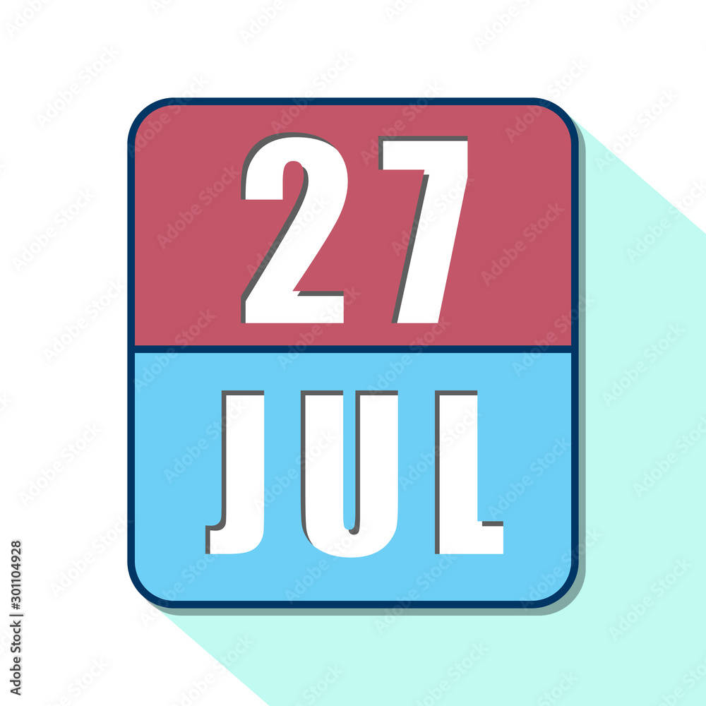 july 27th. Day 27 of month,Simple calendar icon on white background. Planning. Time management. Set of calendar icons for web design. summer month, day of the year concept july 27th. Day 27 of month,Simple calendar icon on white background. Planning. Time management. Set of calendar icons for web design. summer month, day of the year concept