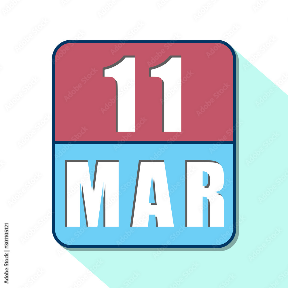 march 11th. Day 11 of month,Simple calendar icon on white background. Planning. Time management. Set of calendar icons for web design. spring month, day of the year concept march 11th. Day 11 of month,Simple calendar icon on white background. Planning. Time management. Set of calendar icons for web design. spring month, day of the year concept