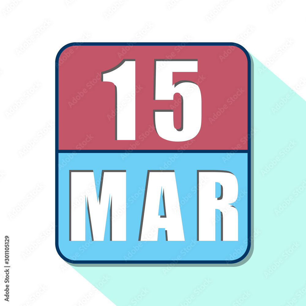 march 15th. Day 15 of month,Simple calendar icon on white background. Planning. Time management. Set of calendar icons for web design. spring month, day of the year concept march 15th. Day 15 of month,Simple calendar icon on white background. Planning. Time management. Set of calendar icons for web design. spring month, day of the year concept