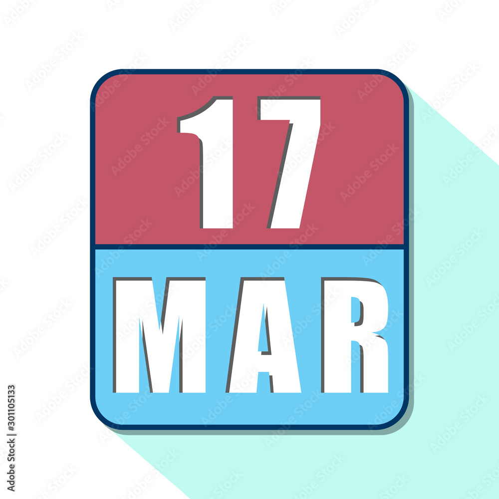 march 17th. Day 17 of month,Simple calendar icon on white background. Planning. Time management. Set of calendar icons for web design. spring month, day of the year concept march 17th. Day 17 of month,Simple calendar icon on white background. Planning. Time management. Set of calendar icons for web design. spring month, day of the year concept